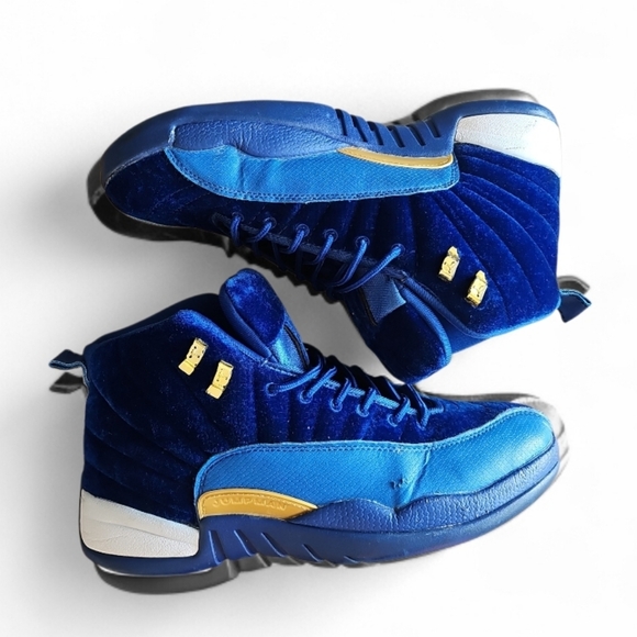Jordan Other - Jordan 12 Retro Blue/Gold Velvet Sneakers Men’s 11 Rare 2019 Vintage Release
